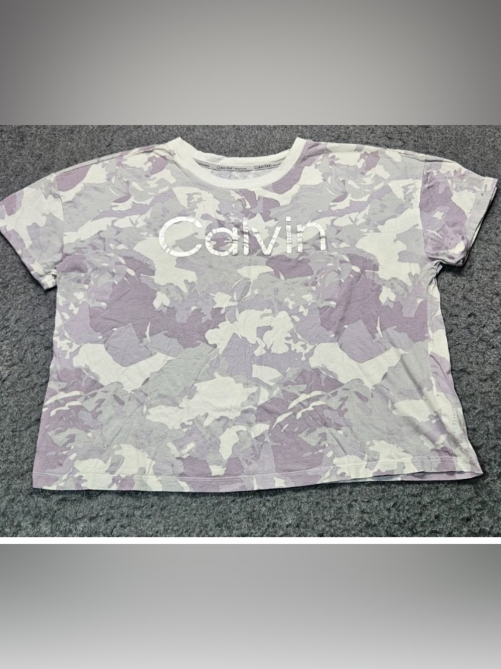 Calvin Klein Performance Cream and Silver Logo Tee
